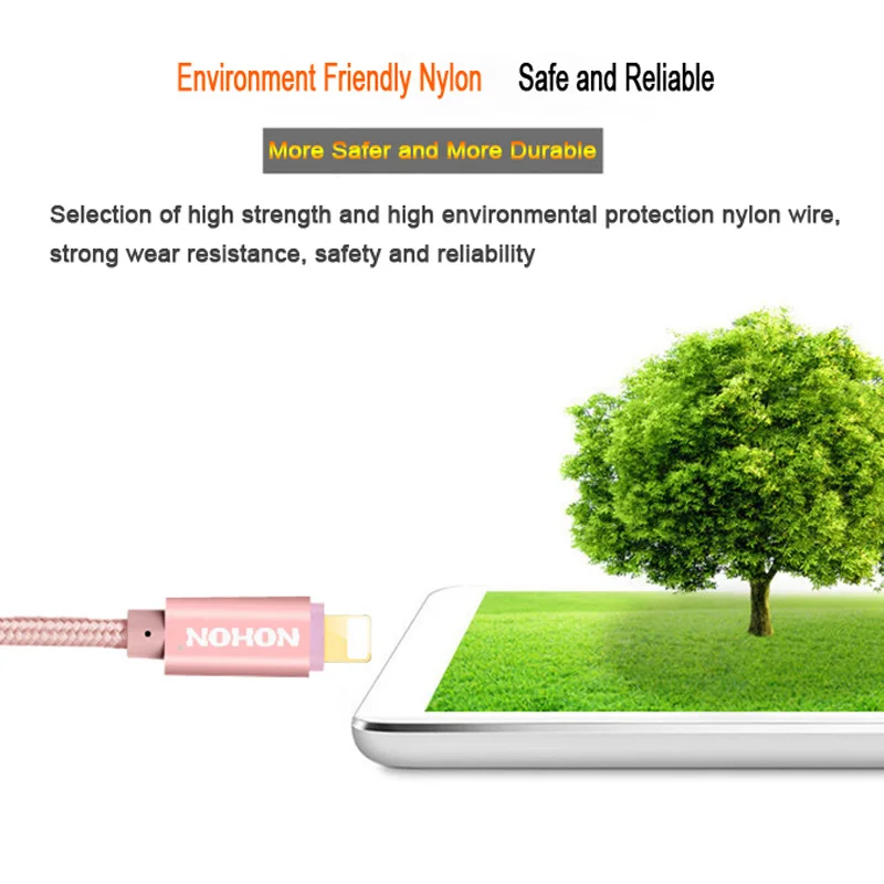 USB кабель NOHON для Apple iPhone 8X7 6 6S Plus 5 5S 5C SE iOS 10 9 8 iPad iPod кабели быстрой зарядки провод