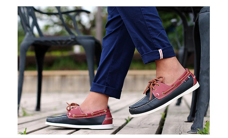 Zapatos De Barco/мужские лоферы без шнуровки; повседневная мужская обувь для плаванья; мужские водонепроницаемые мокасины из натуральной кожи; 3#15/15D50