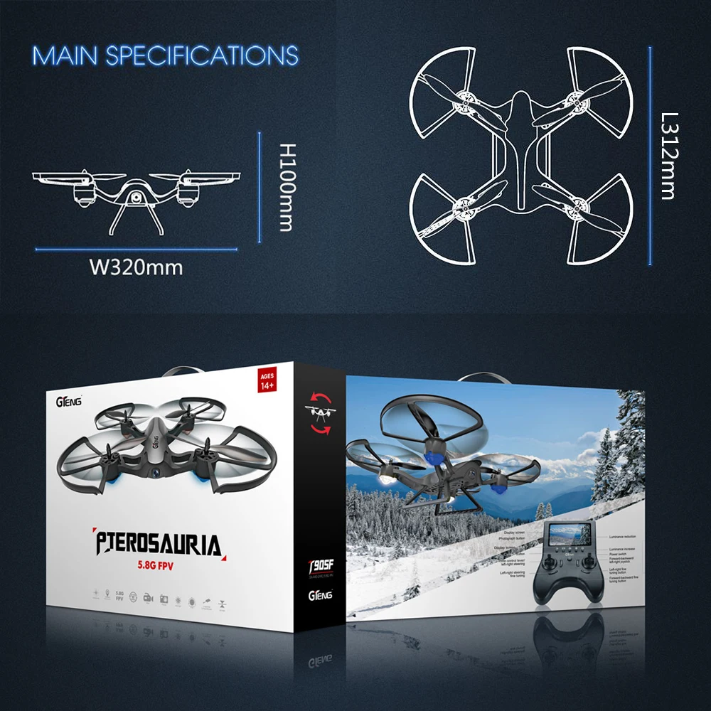 FPV-системы 5.8 Г Профессиональный Drone Quadcopter с камеры HD дистанционного управления