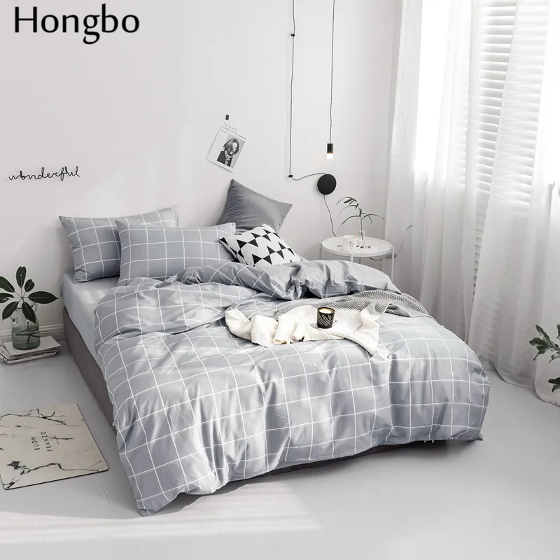 Комплект постельного белья Hongbo из 2019 хлопка серая сетка пододеяльник