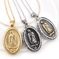 3 color our lady of guadalupe religious jewelry necklace women men fashion accessories virgin mary religious necklace pendant