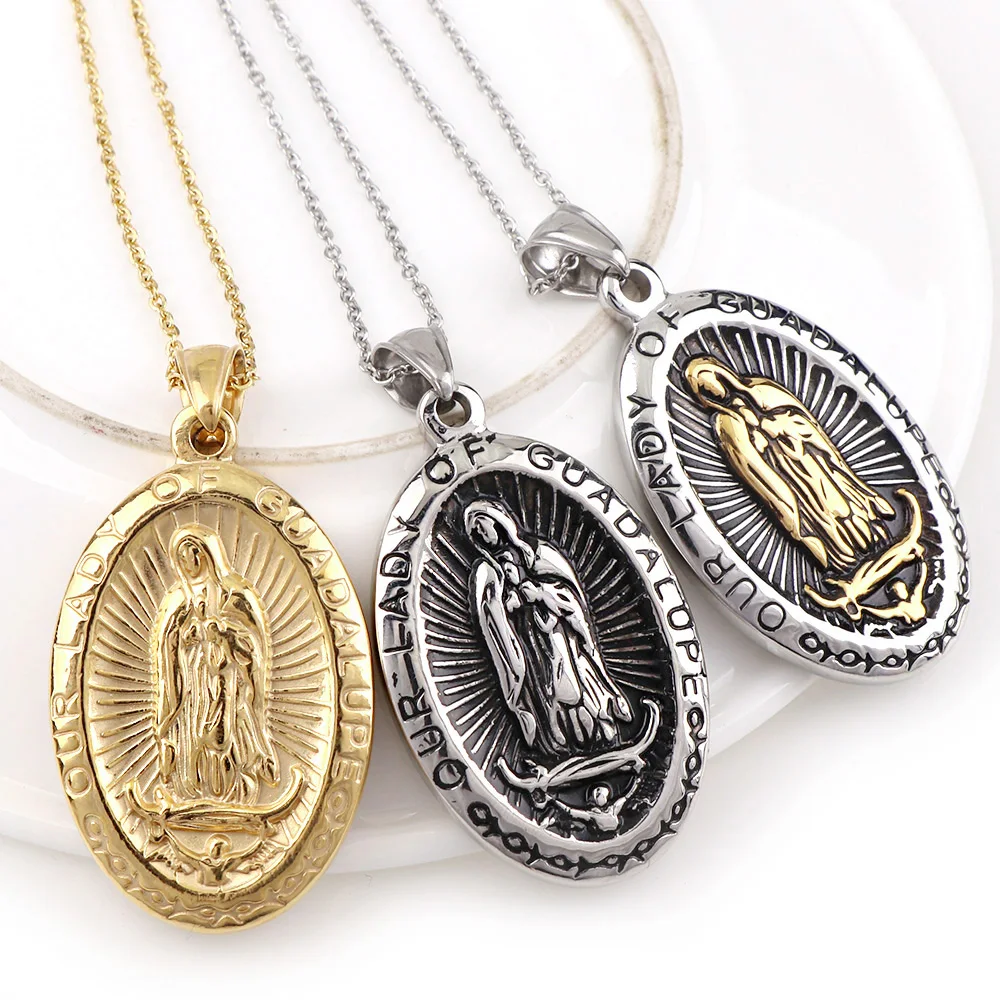 Религиозная бижутерия OUR LADY OF GUADALUPE 3 цвета ожерелье женские и мужские модные