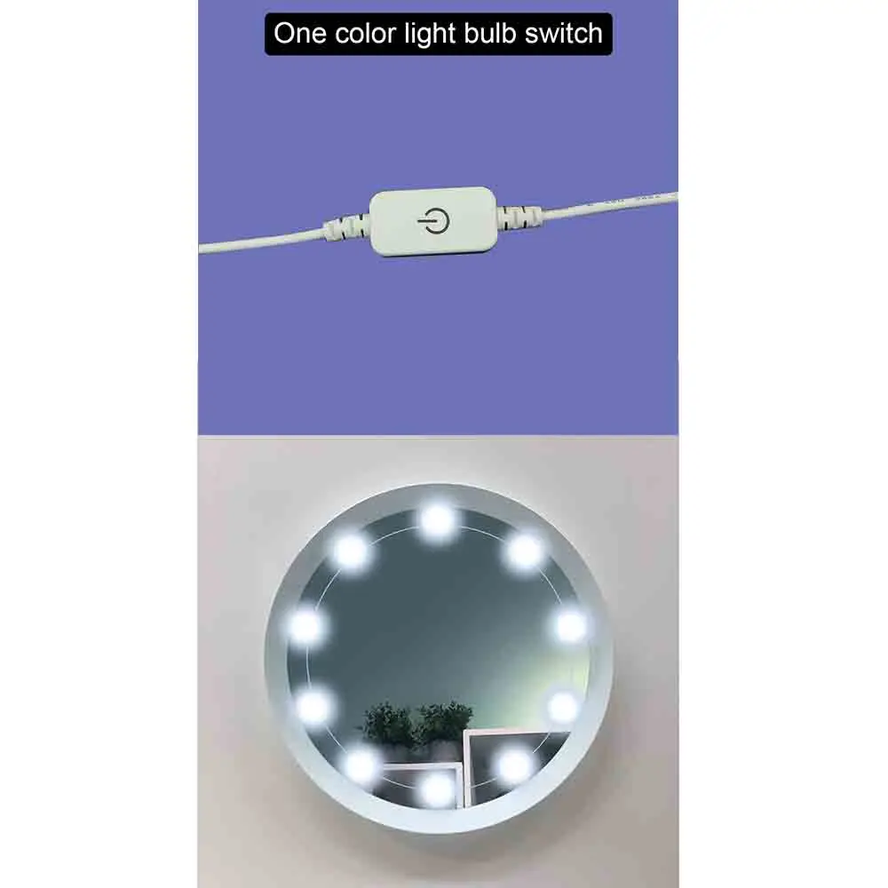 1 color Mirror-bulbs 10 светодиодный зеркальные лампы макияж свет Портативный зарядка через usb Порты и разъёмы теплый/холодный/желтый 3 цвета Яркость регулируемое зеркало для макияжа - Цвет: 1 color Mirror-bulbs