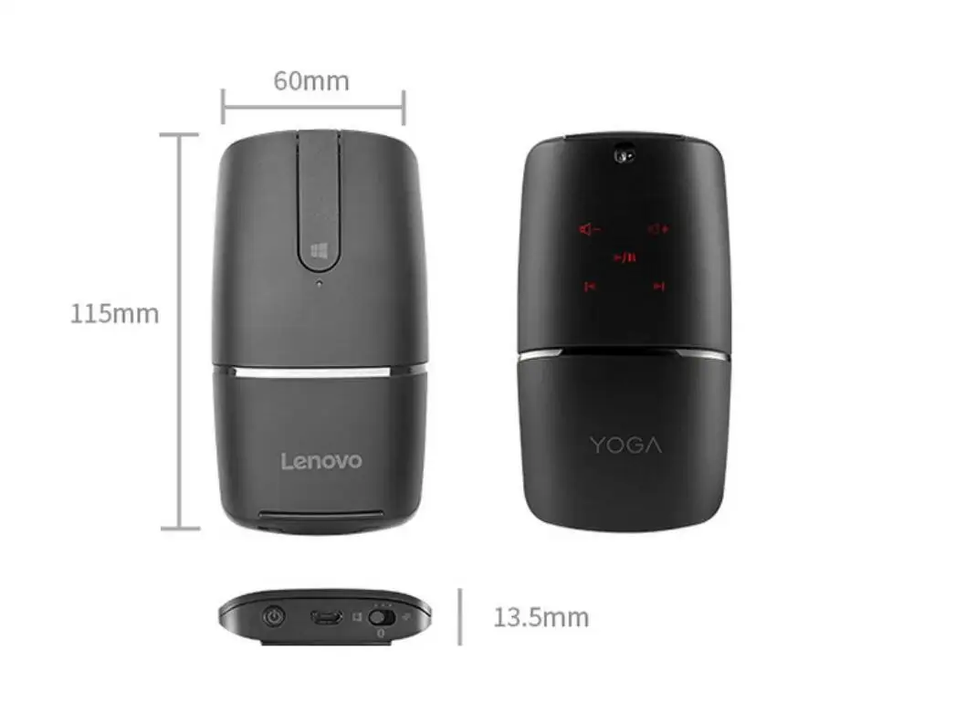 Lenovo Беспроводная мышь для йоги, игровая мышь, складная мышка bluetooth для компьютера MAC, ПК, ноутбука, игровая мышь, logitech Windows7 8 10