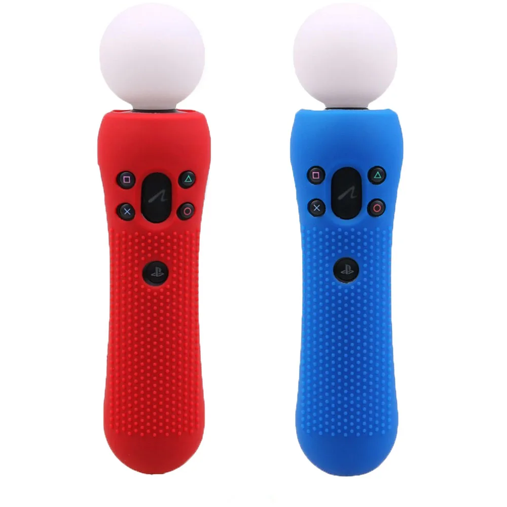 1 Red and 1 Blue IVYUEEN PS VR Move Skin для sony playstation PSVR контроллер силиконовый резиновый нескользящий защитный чехол для PS4 VR Motion Console - Цвет: 1 Red and 1 Blue