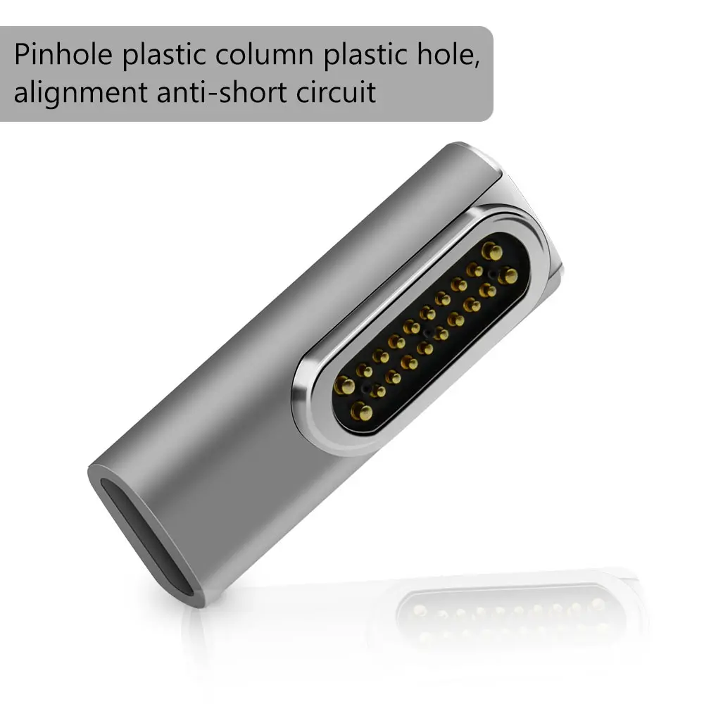 gray 20 контактов магнитный USB C адаптер, поддержка Vedio 4 K, 100 Вт Быстрая зарядка для Pixelbook/Matebook - Цвет: gray