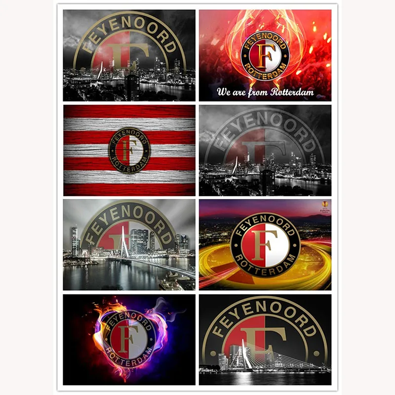 5D алмазная живопись Feyenoord, Ajax, футбольный город, алмазная вышивка крестиком, полная квадратная/круглая дрель, DIY домашний декор