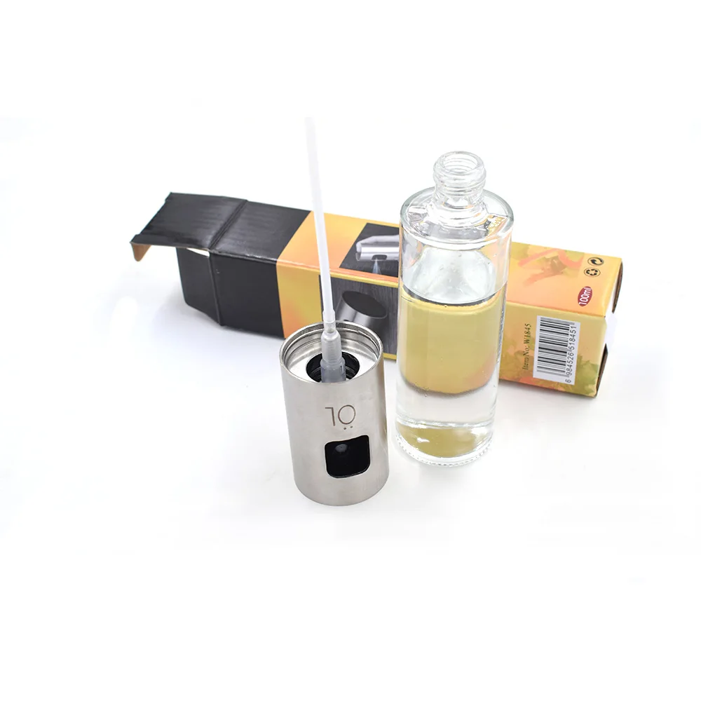 Новая бутылка для масла из нержавеющей стали и стекла с распылителем уксуса