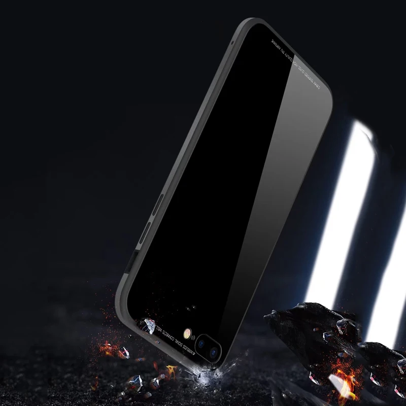 For iPhone 7 Protective 9H tempered glass Case+Hybrid TPU+Aluminum Shock Resistant Case Cover for X/iPhone 4/5/6/7/8 Plus |