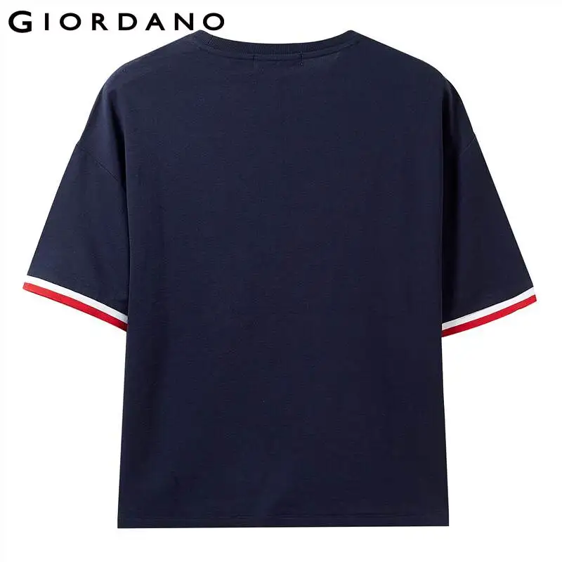 Giordano женская футболка женские толстовки контрастного цвета v-образный дизайн
