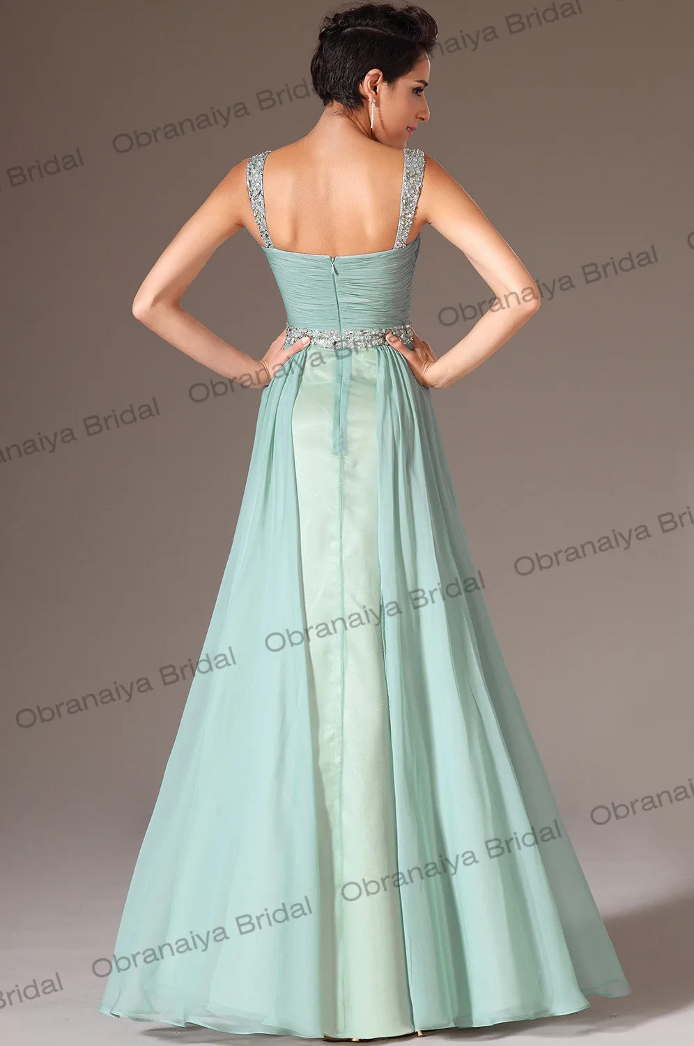 Elegant Gown Spaghetti Strap With Sequined Long Evening Dress 2014 New Arrival Formal Dresses Robe De Soiree OB0253 | Свадьбы и