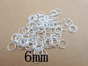 Незамкнутое соединительное кольцо из серебра 1000 пробы, 6 мм, 925 шт.