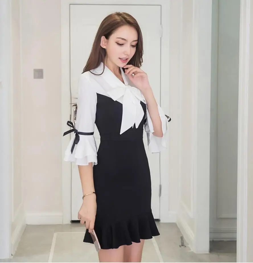 Vestidos Бесплатная доставка Новый корейский высокое качество круглый воротник