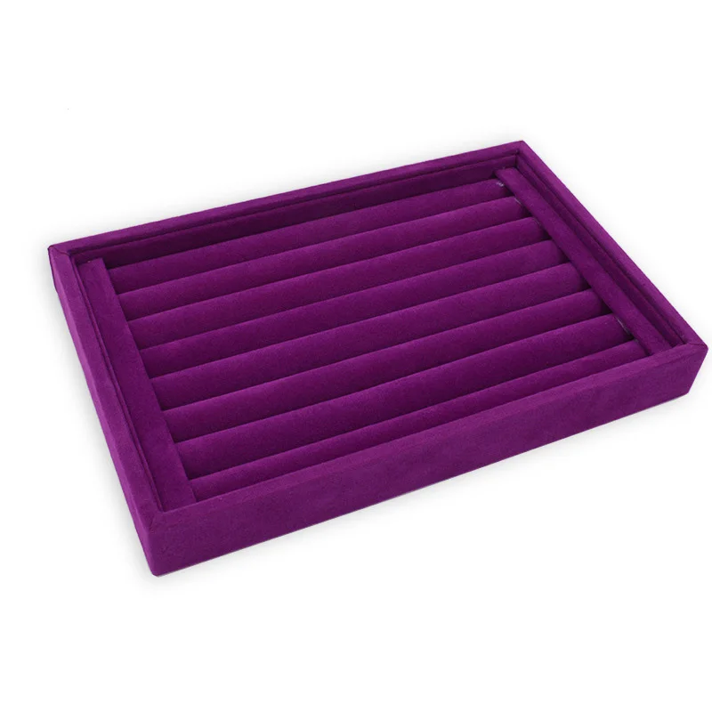 Velvet Purple Маленькое бархатное кольцо, серьги, браслет ожерелье подвеска для часов лоток тарелка ювелирный держатель для украшений коробка для хранения лоток - Цвет: Velvet Purple