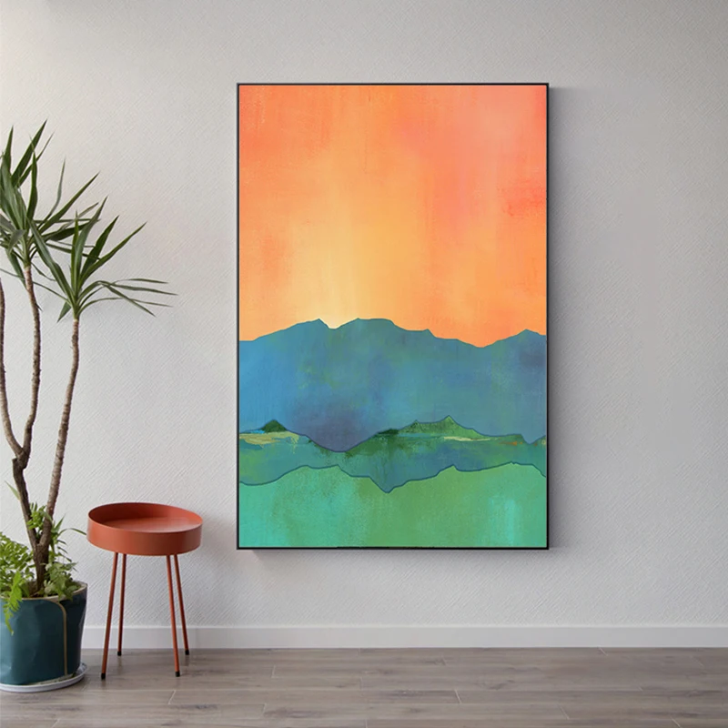 Настенная картина в скандинавском стиле с изображением большого пейзажа
