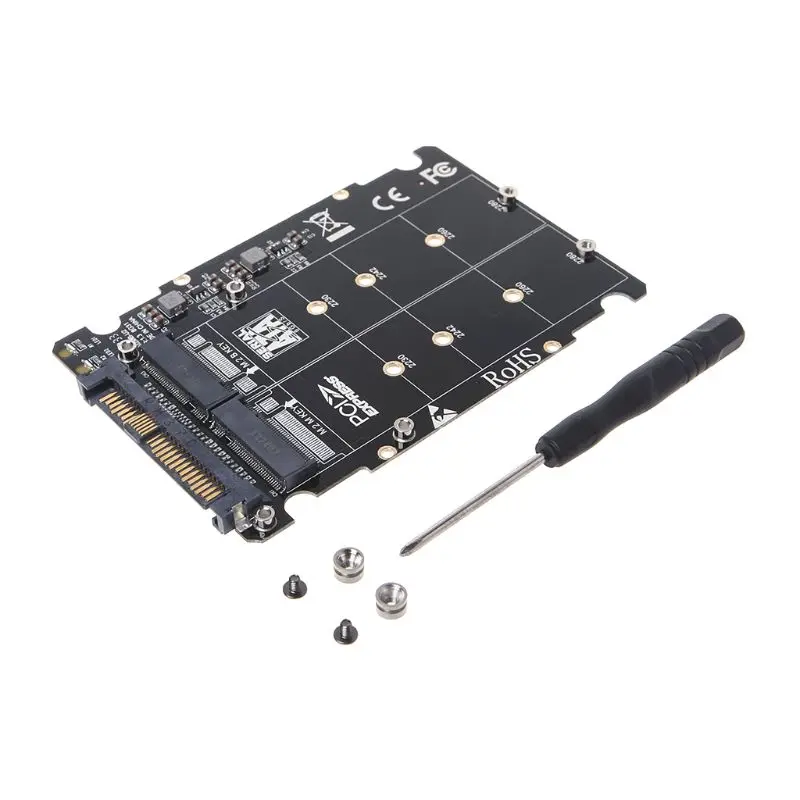 1Set 2 in 1 M.2 NVMe SATA-Bus NGFF SSD to PCI-e U.2 SFF-8639 Adapter PCIe M2 Converter Desktop Computer Riser Card New | Компьютеры и
