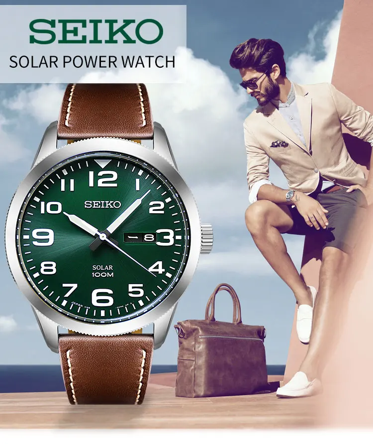 Оригинальные кварцевые часы SEIKO 5 с английским календарем, светящиеся спортивные мужские часы на солнечной энергии, повседневные водонепроницаемые часы 10 бар, гарантия