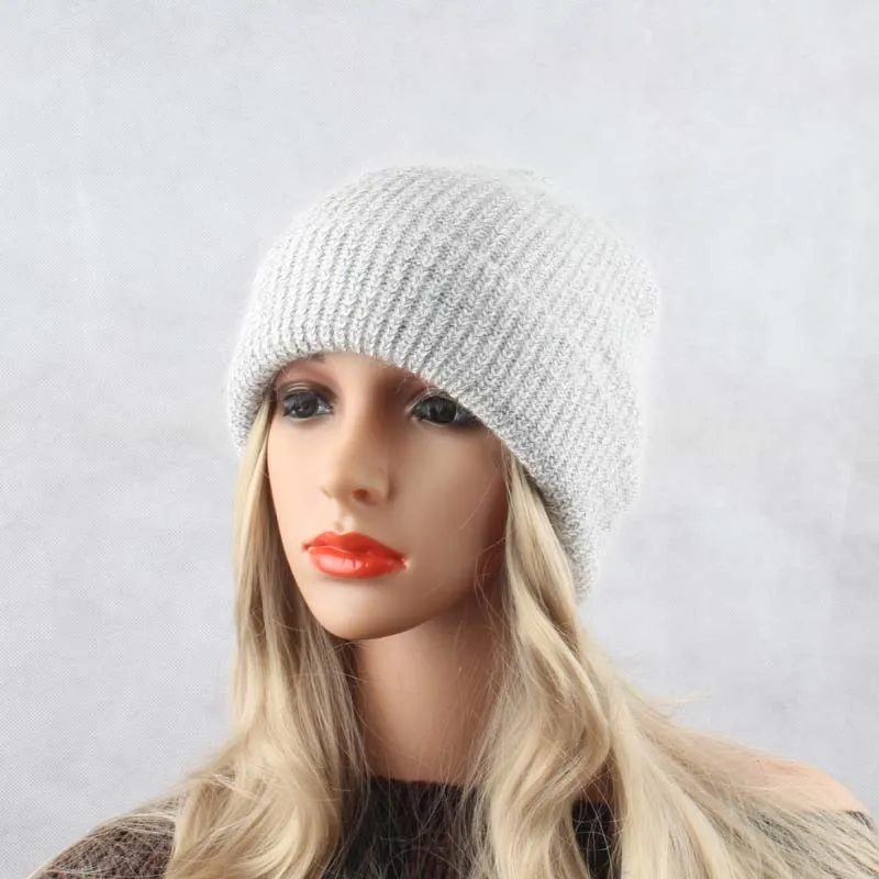 Вязаная Шапка бини из кроличьего меха женская шапка|Женские Skullies и шапочки| |