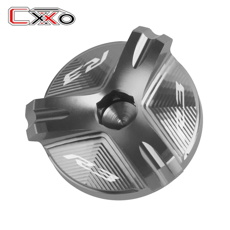 R3 logo Titanium Для YAMAHA YZF R1 R1M R25 R3 R6 с логотипом двигателя мотоцикла масляный фильтр Крышка Штепсельной Вилки - Цвет: R3 logo Titanium