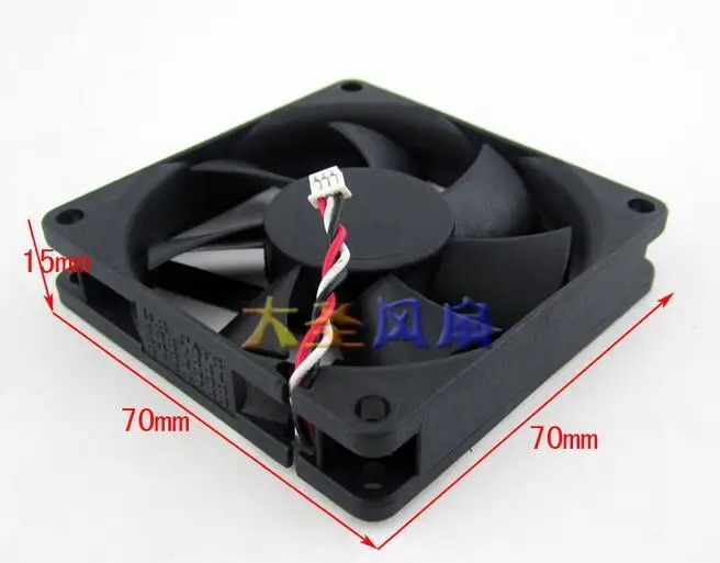 Оригинальный 7015 7 см AC/DC 12V 1 9 W KDE1207PHV1 70*70*15 мм 3 провода Вентилятор