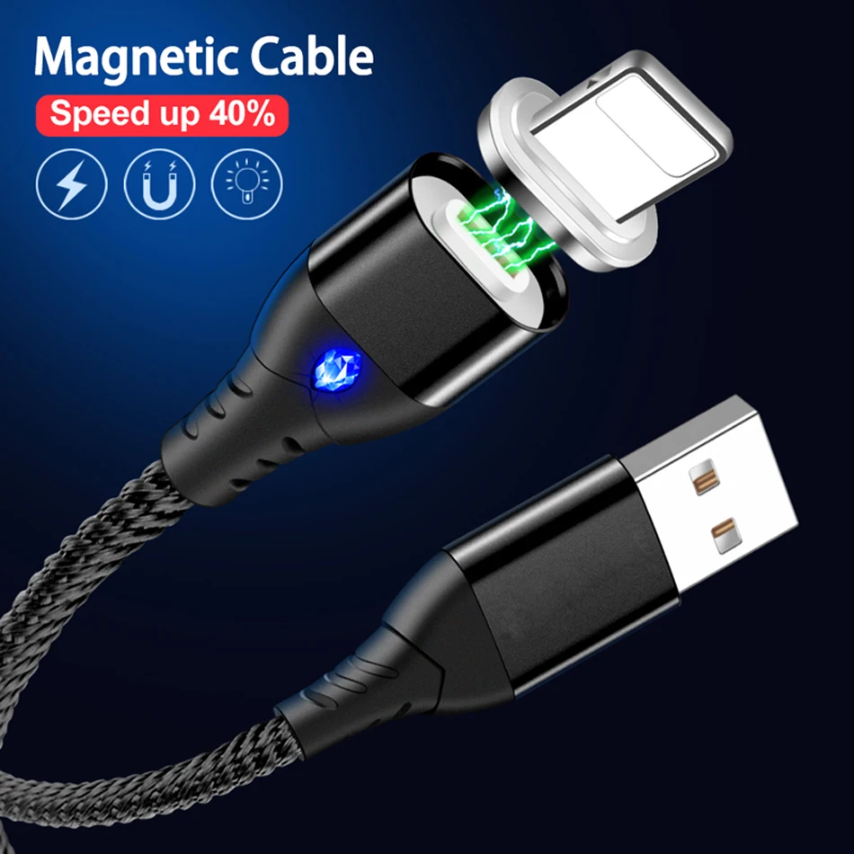 Oppselve 1 м светодиодный магнитный usb-кабель для iPhone Xs Max 8 7 6 и кабель USB type C и кабель Micro usb для samsung Xiaomi LG USB C Tubo