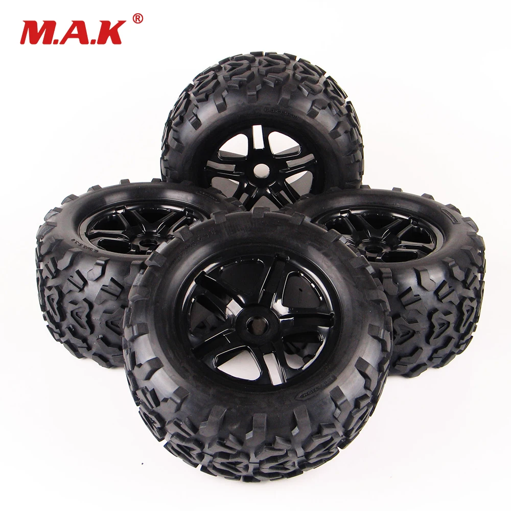 

4Pcs/Set 17mm HEX RC Car Off Road 1:8 Tires Rubber Tyre Rim Wheel Set For Monster Truck Bigfoot Summit HPI