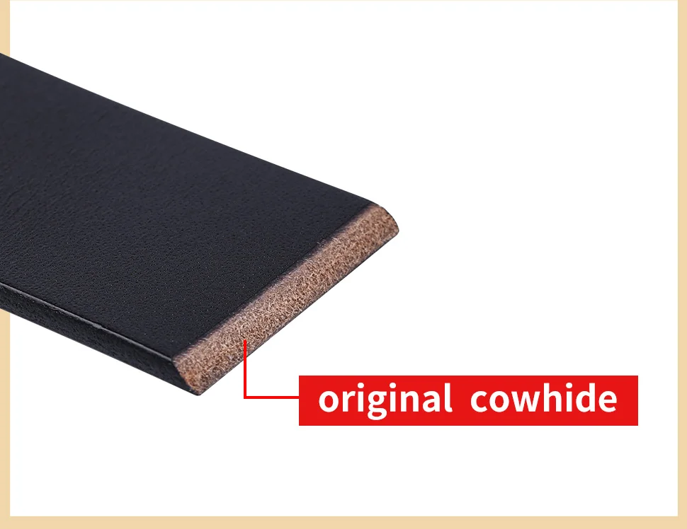 BIGDEAL Diy belt genuine leather without buckle replace belt cowskin leather belt body Pure color Smooth buckle cowhide waistban