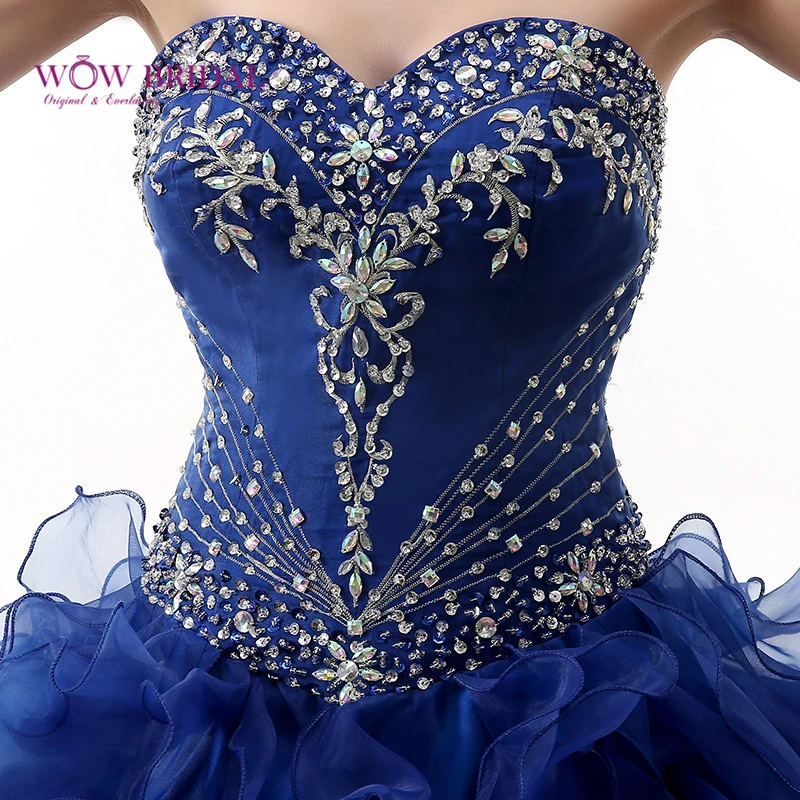 Wowbridal благородное пурпурно голубое платье Quinceanera 2021 милое с открытыми плечами