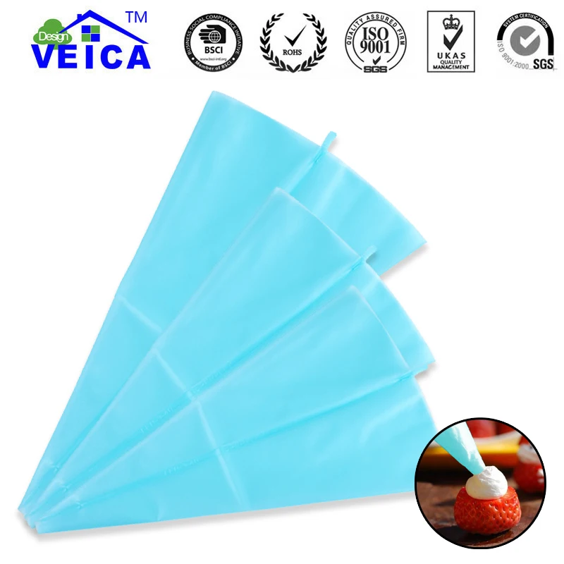

3pcs/Lot 3 Size Silicone Icing Piping Cream Pastry Bag Cake Decorating Tool