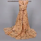 Женские шифоновые шарфы 160*50 см с музыкальными нотами, длинные палантины, весенний глушитель, шифоновый шарф, женский шарф, шаль