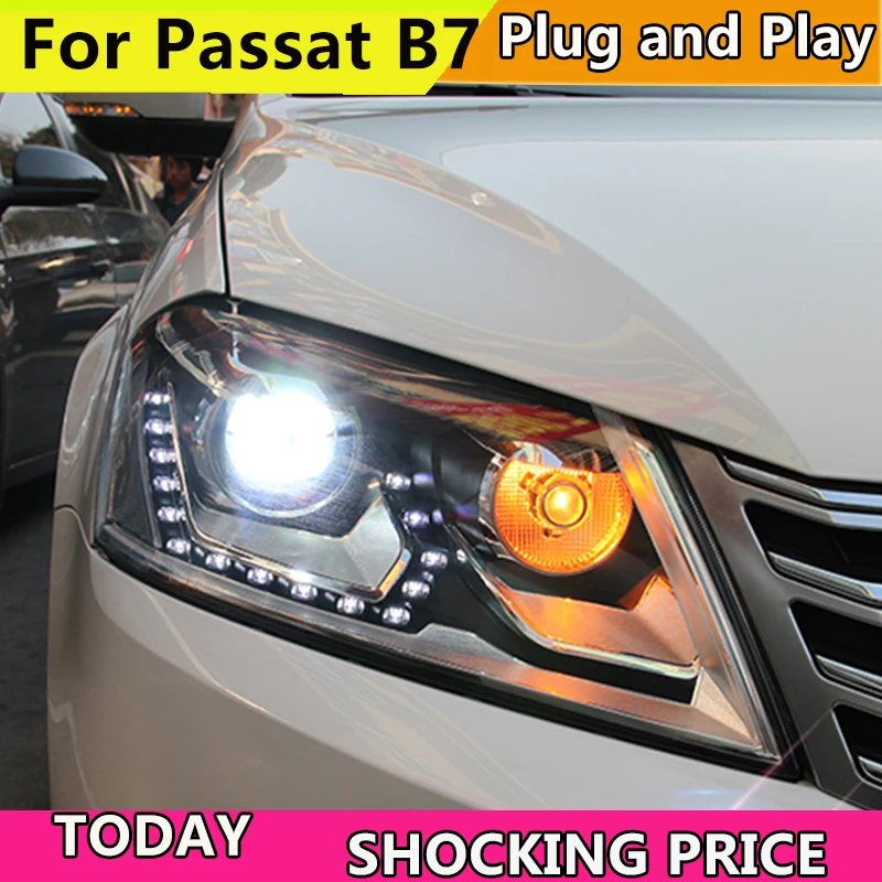 Стайлинг автомобиля для VW Passat B7 фары 2012 2016 Magotan светодиодный ные DRL Hid ангельские
