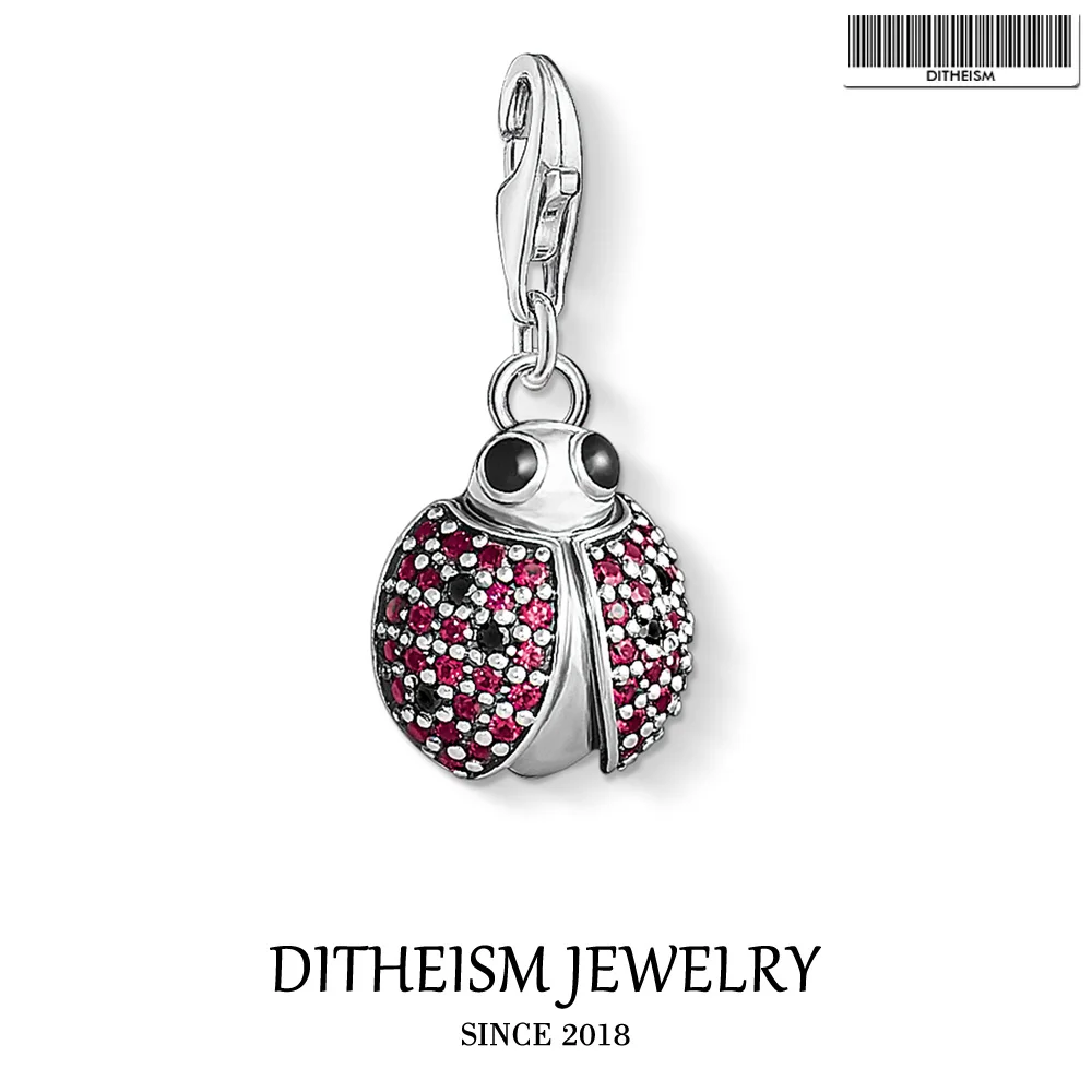 

Ladybug Charms Pendant, 2019 Spring Fashion Jewelry 925 Sterling Silver Cute Gift For Women Girls Fit Bracelet Necklace Bag