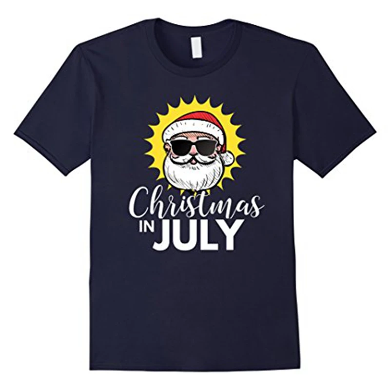 Рождество в июле Футболка-Санта Солнцезащитные очки для женщин Лидер продаж 2017