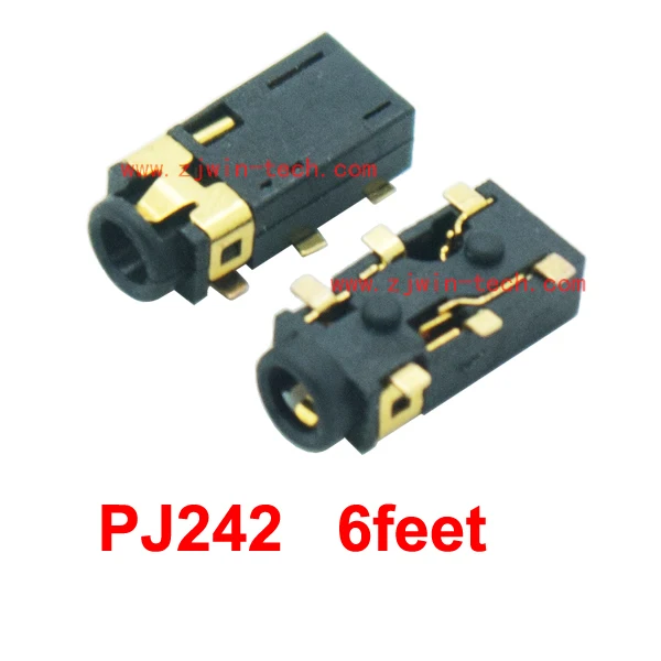 

Free shipping 100pcs/lot 2.5mm female jack / terminal connector / audio socket/ PJ242 with 6feet