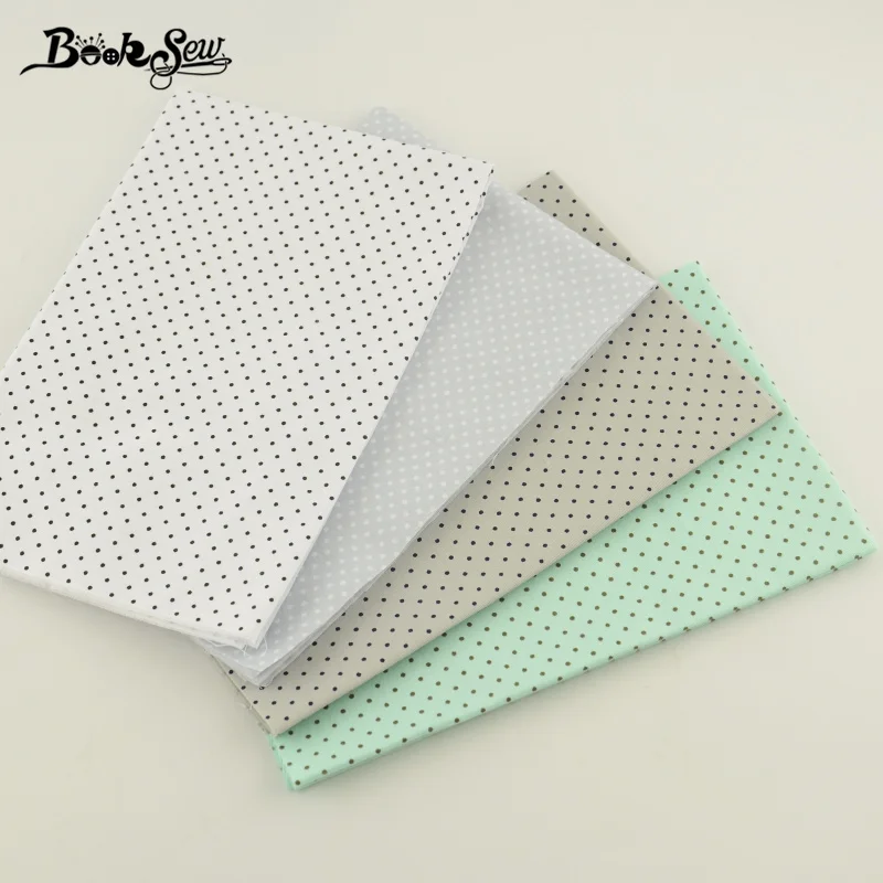 Booksew 100% Cotton Fabric 4 Piece/lot 40x50cm Little Dots Pattern Baby Cloth Quilting Meter Twill Bedding Dolls Bed Sheet|100% cotton fabric|cotton