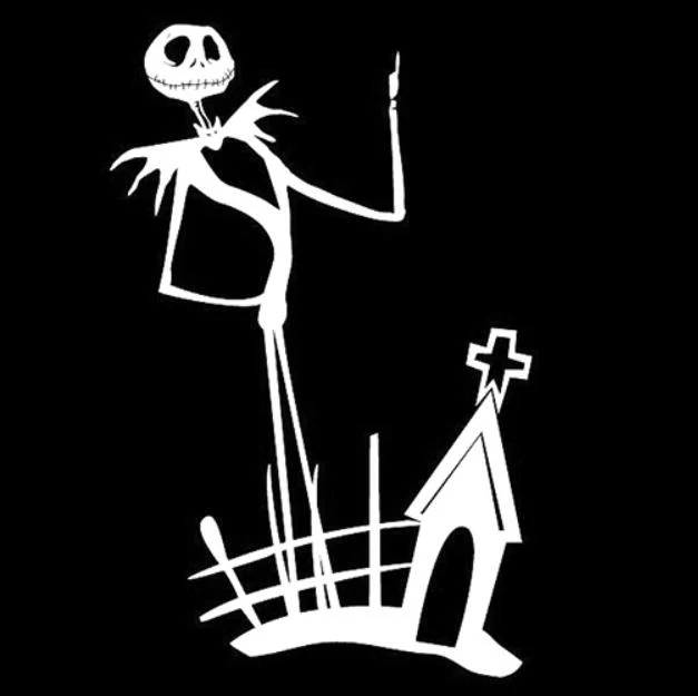 Джек Скеллингтон и дома высечки виниловая наклейка арт багажник Стикеры для