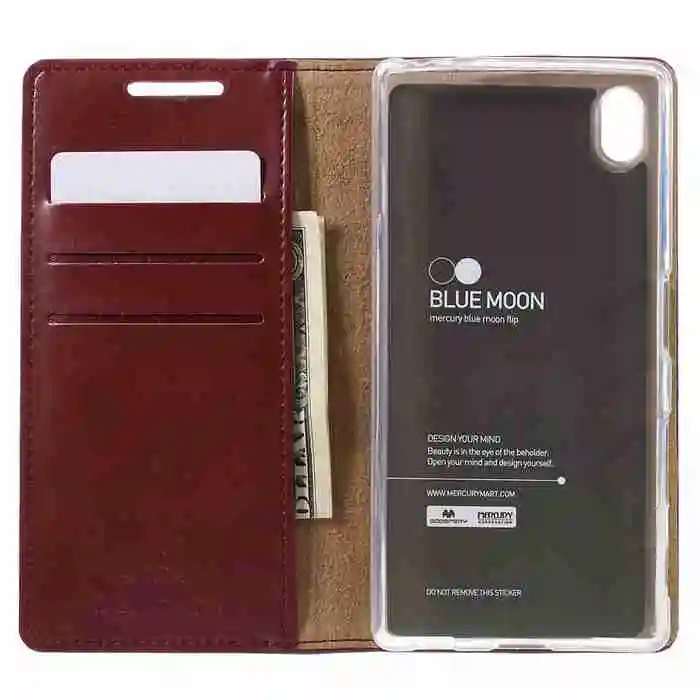 Для Sony z5 случае МЕРКУРИЙ GOOSPERY Blue Moon Кожа Аргументы за Стойки Xperia Z5/Z5 Dual|case pci|case