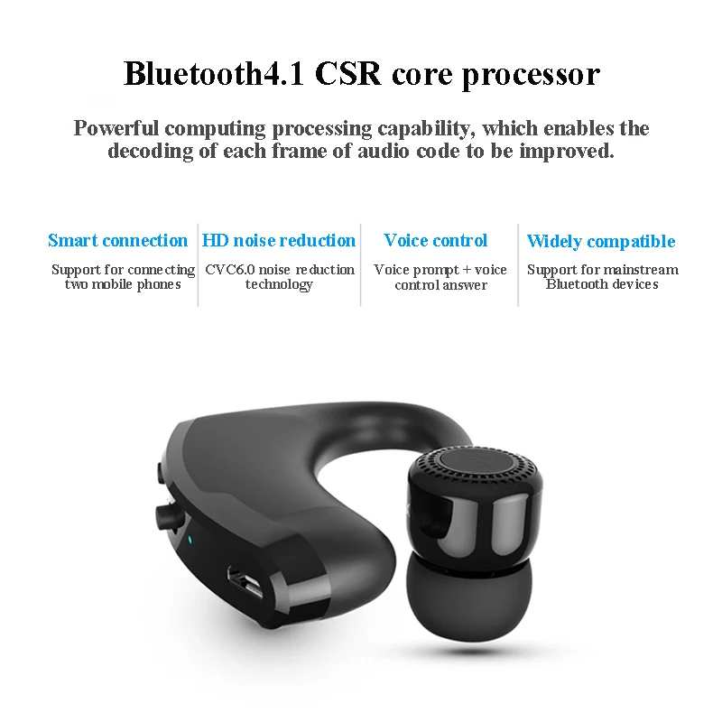 Без границ V9 Бизнес Беспроводная Bluetooth гарнитура с микрофоном Голосовое
