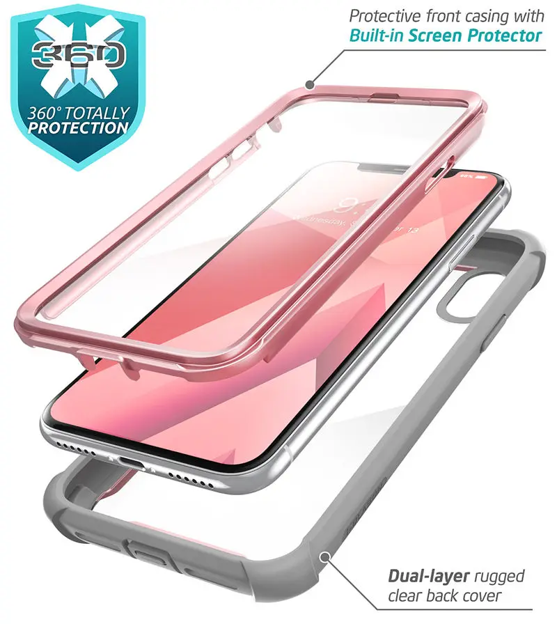 Чехол для iphone Xs Max, 6,5 дюймов,, Серия i-Blason Ares, полный корпус, прочный, прозрачный, бампер, чехол со встроенной защитной пленкой