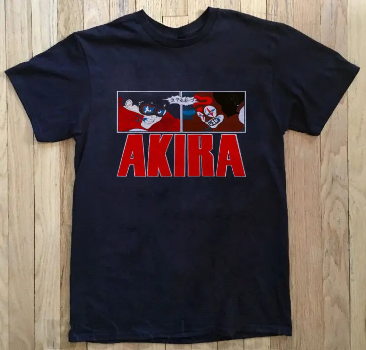 Мужская Летняя Винтажная Футболка с принтом 80s AKIRA 100% из 1988 хлопка модная футболка