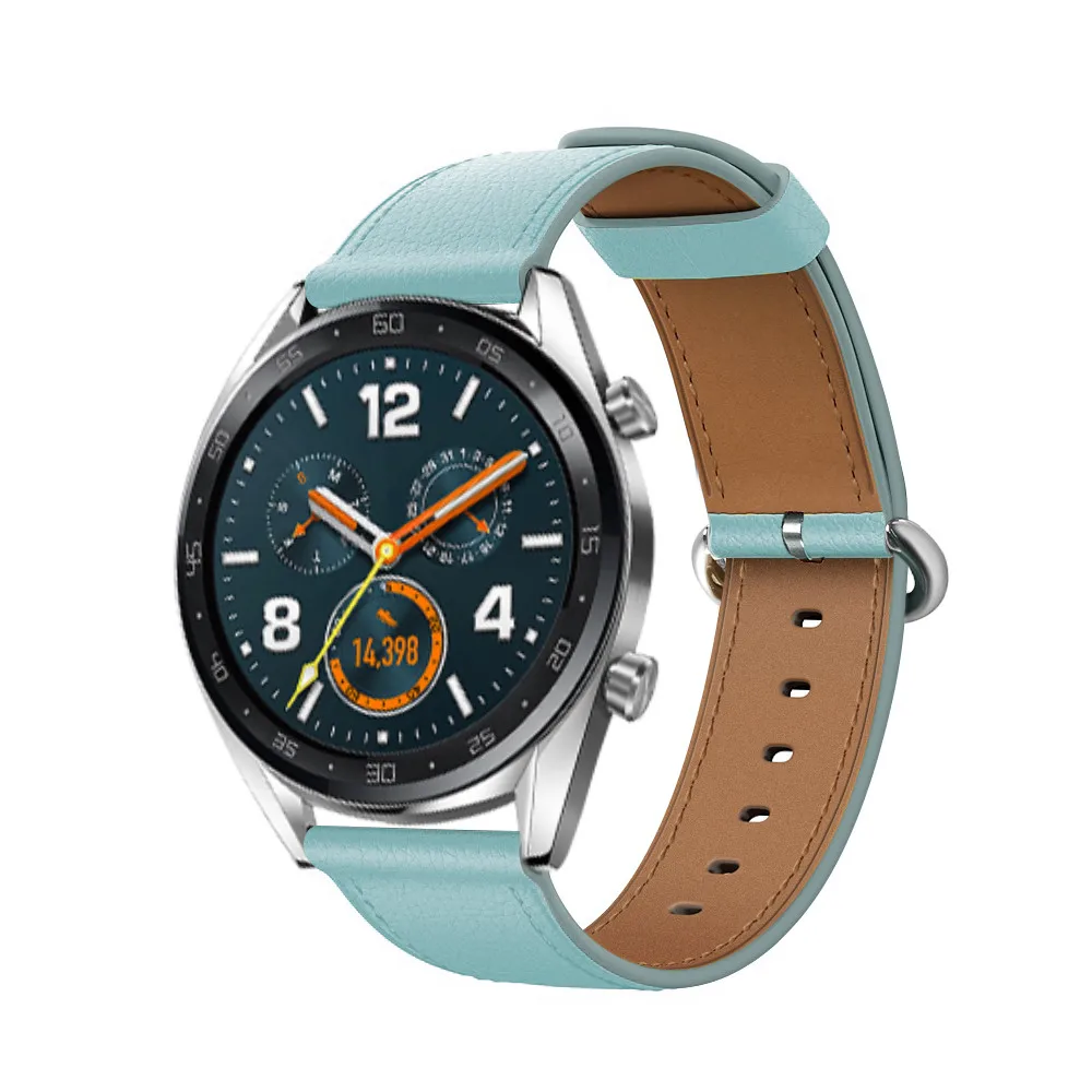 22 мм ширина кожаный ремешок для часов huawei GT/Watch Magic для samsung Galaxy 46 мм/Galaxy Активный ремешок браслет на запястье