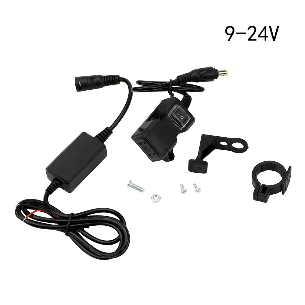 Max24V 5V 1A/2.1A адаптер мотоцикла USB разъем Dual USB Автомобильное Порты и разъёмы Водонепроницаемый Питание розетка мотоцикл руль Зарядное устройство для телефона gps - Цвет: Max24V