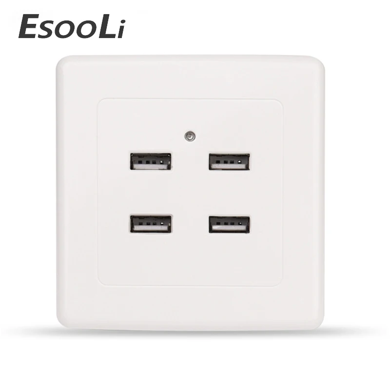 EsooLi Новое поступление 2017 года 4-портовый быстрое зарядное устройство для