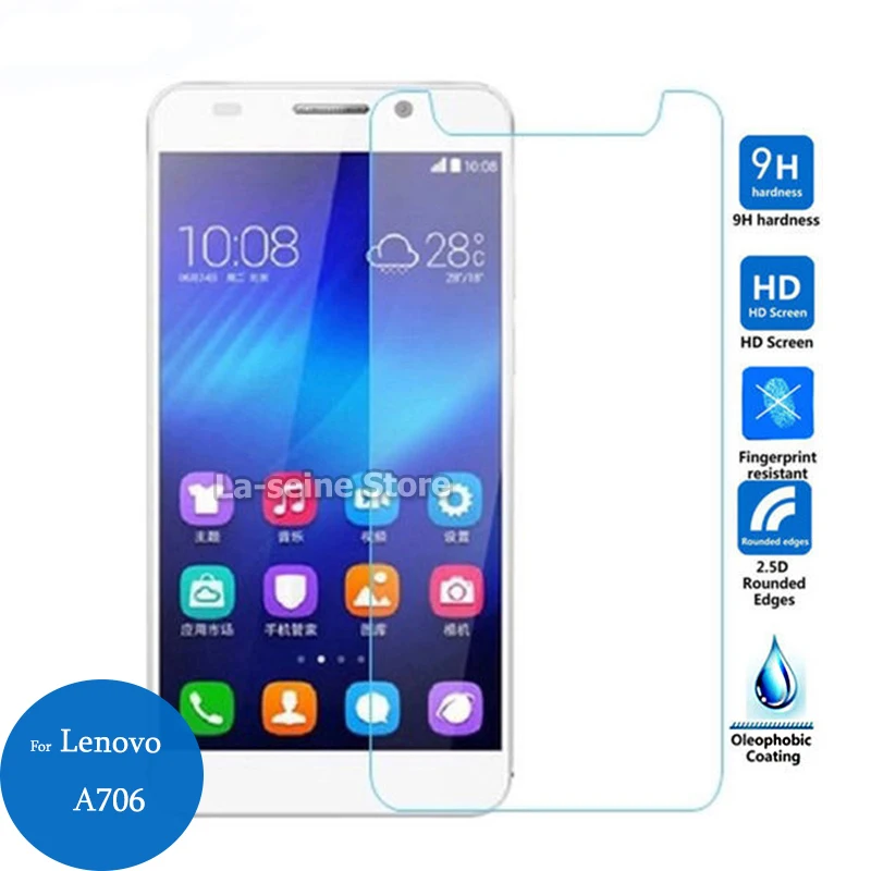 For Lenovo A706 Tempered glass Screen Protector 9h 0.26mm 2.5 HD Clear Safety Protective Film on A 706 Universal | Мобильные