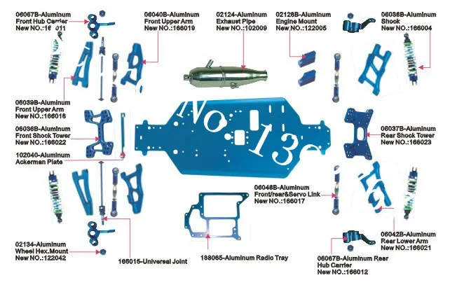 Детали для обновления HSP набор обратной мойки алюминиевые аксессуары CNC Nitro Power RC