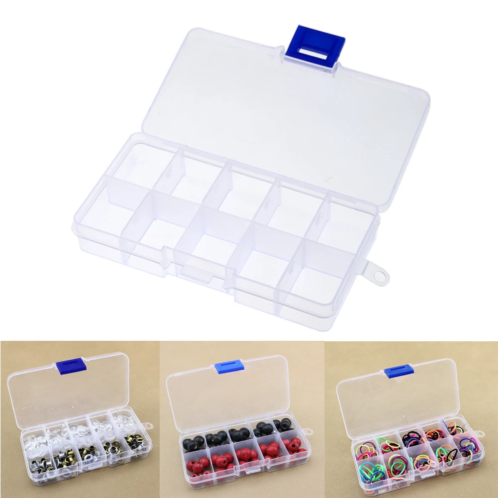 Пластиковая коробка для хранения ювелирных изделий 10 отделений | Красота и