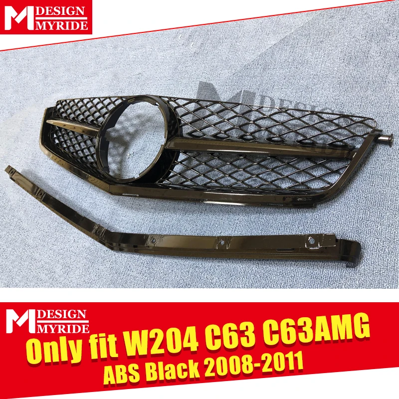 Для Mercedes W204 C Class C63 Panamericana Передняя решетка гриль решетки одиночный плавник ABS