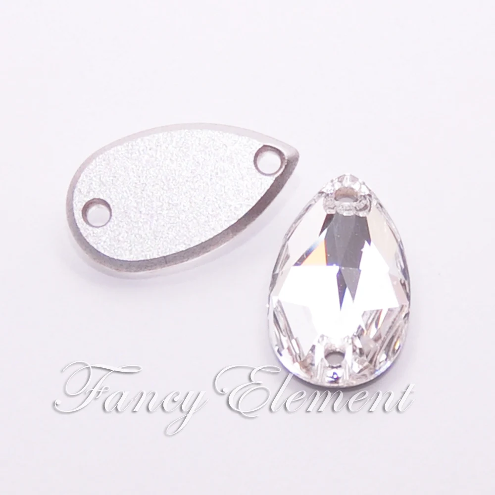 Кристаллы Swarovski (3230) 18x10 5 мм прозрачные (001) 3 шт. стразы для пришивания камня|crystal