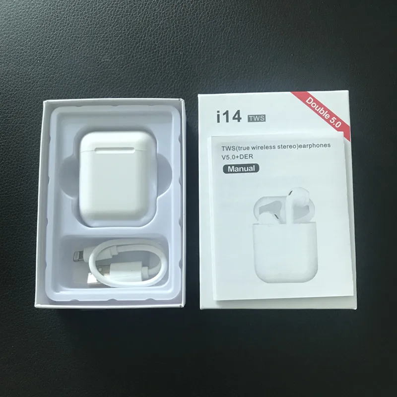 I14 TWS i 14 tws настоящие беспроводные 1:1 наушники Беспроводная гарнитура Bluetooth супер бас наушники для iphone xs samsung s9