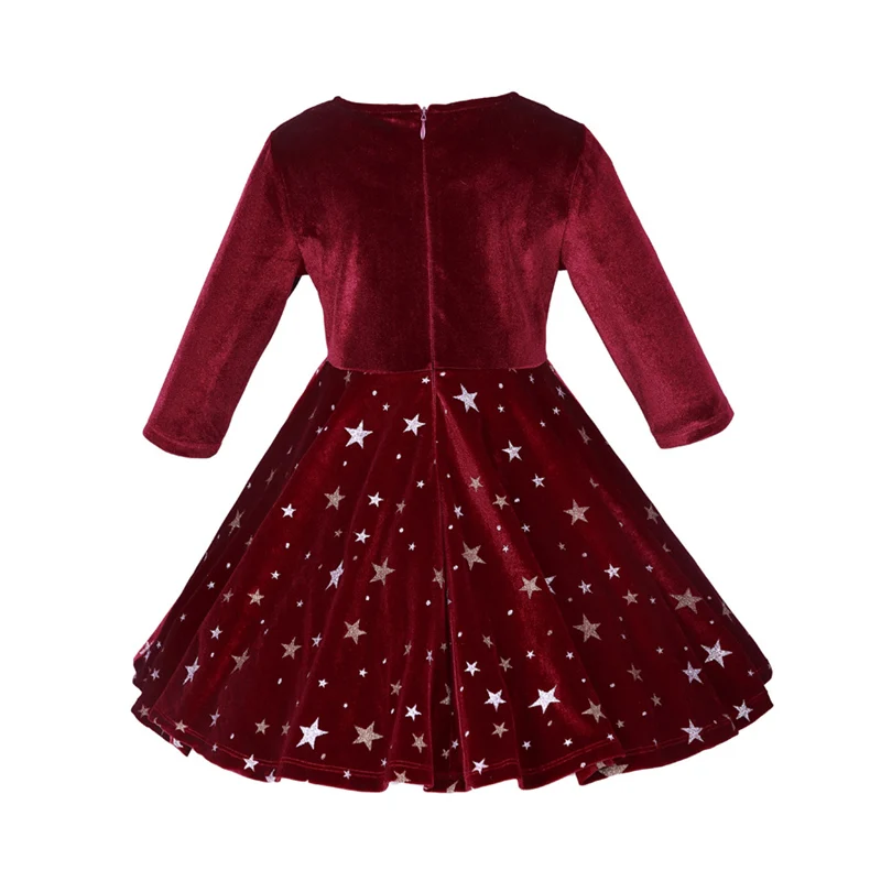 2018 New Year Girls Dresses Velvet Star Kids For Girl Princess Christmas Infant Party Costume Winter Children Clothing | Детская одежда